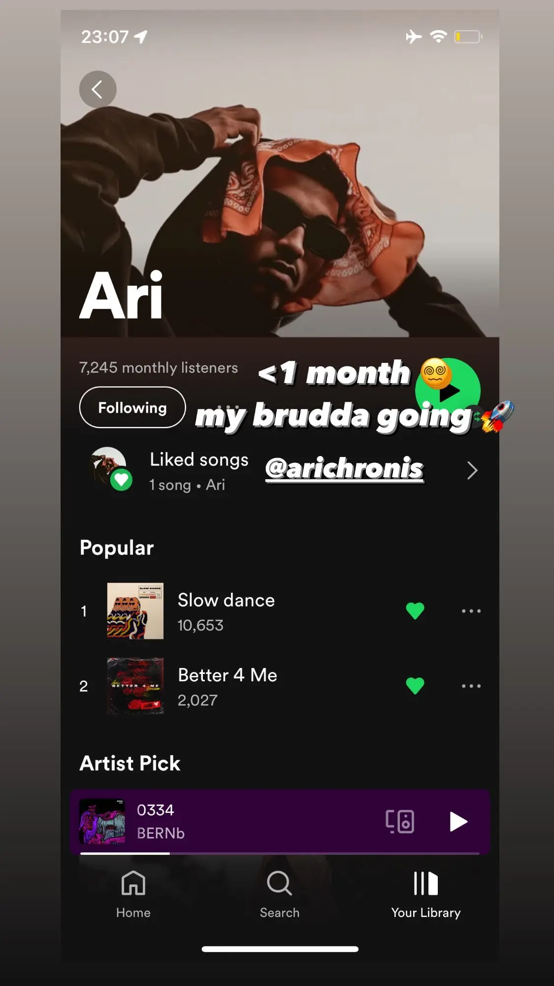 <1 month 😵‍💫
my brudda going 🚀
 @arichronis
